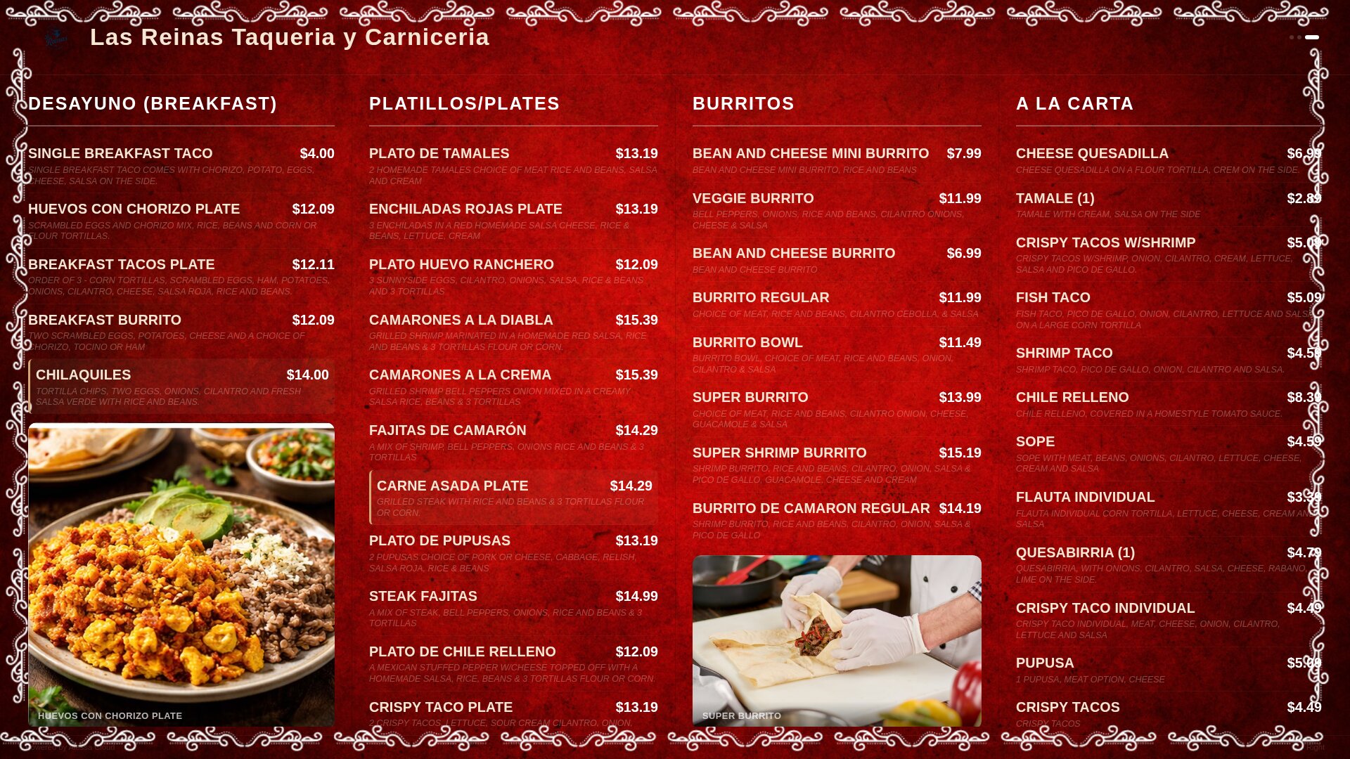 Drive-Thru Menu